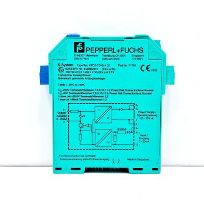 P F KFD2-CD-Ex1.32 Current/Voltage Driver Limit Optional Current Input ≤40 mA Optional Voltage Input 12 V DC